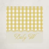 "Scalloped Gingham" - Baby Shower Stickers in Lemonade by Brianne Larsen - Close-Up
