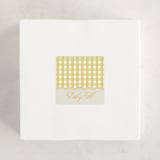 "Scalloped Gingham" - Baby Shower Stickers in Lemonade by Brianne Larsen - For Scale