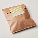 "Scalloped Gingham" - Baby Shower Stickers in Lemonade by Brianne Larsen - For Scale