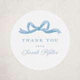 "Painted Bow" - Baby Shower Stickers in Sky by Teju Reval - Close-Up