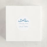 "Painted Bow" - Baby Shower Stickers in Sky by Teju Reval - For Scale