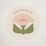 "Tulip" - Baby Shower Stickers in Peony by Lisa McLean - Close-Up