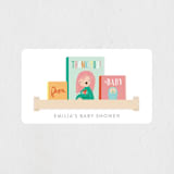 "Modern Book Shelf" - Baby Shower Stickers in Brights by Itsy Belle Studio - Close-Up