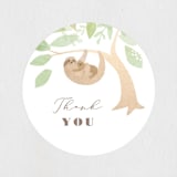 "Baby sloth" - Baby Shower Stickers in Fern by Jennifer Wick - Close-Up