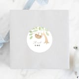 "Baby sloth" - Baby Shower Stickers in Fern by Jennifer Wick - For Scale
