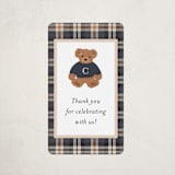"Teddy Bear Monogram" - Baby Shower Stickers in Navy by Erin German - Front