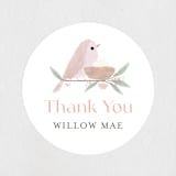 "Tweet Tweet" - Baby Shower Stickers in Blush by Itsy Belle Studio - Close-Up