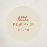 "A Little Pumpkin" - Baby Shower Stickers in Pumpkin by Baumbirdy - Close-Up