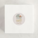 "Waiting for a sibling" - Baby Shower Stickers in Sea Fog by Erin Kessler - For Scale