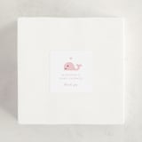 "Baby Whale On The Way" - Baby Shower Stickers in Baby Pink by mo kelley - For Scale