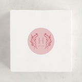 "Wildflower" - Baby Shower Stickers in Rose by Leah Bisch - For Scale