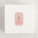 "Paris Postcard" - Baby Shower Stickers in Petal by Karidy Walker - For Scale