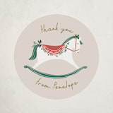 "festive rocking horse" - Baby Shower Stickers in Eggnog by Rebecca Durflinger - Close-Up