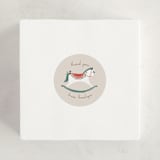 "festive rocking horse" - Baby Shower Stickers in Eggnog by Rebecca Durflinger - For Scale