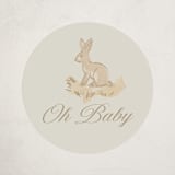 "Woodland Animals Toile" - Baby Shower Stickers in Bamboo by Teju Reval - Close-Up