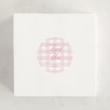 "Classic Gingham" - Baby Shower Stickers in Cotton Candy by Creo Study - For Scale