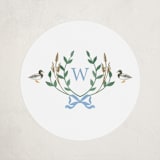 "Southern Mallard Duck" - Baby Shower Stickers in Powder by Rebecca Marchese - Close-Up
