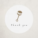"Gold Rattle" - Baby Shower Stickers in Cotton by Stacy Maalouf - Close-Up
