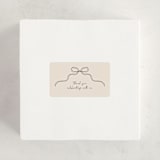 "Tied with Love" - Baby Shower Stickers in Linen by Joyce Pinheiro - For Scale
