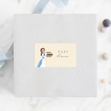 "Disney's Belle's books" - Baby Shower Stickers in Hicory by Jennifer Wick - For Scale