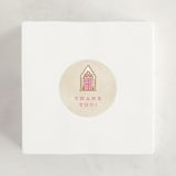 "Holiday Greetings" - Baby Shower Stickers in Cotton Candy by Pixel and Hank - For Scale