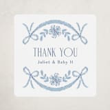 "Handkerchief" - Baby Shower Stickers in Cornflower by Laura Hankins - Front