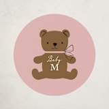 "Beary Cute" - Baby Shower Stickers in Rose by mo kelley - Front