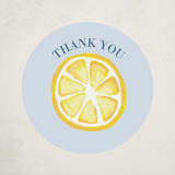 "Lemons" - Baby Shower Stickers in Pale Blue by Megan Cash - Close-Up