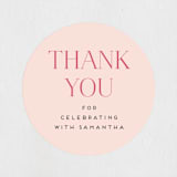 "Due With Two" - Baby Shower Stickers in Carnation by Erica Krystek - Close-Up