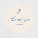 "Classic Start" - Baby Shower Stickers in Powder Blue by Carolyn MacLaren - Close-Up