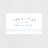 "A cute stripe" - Baby Shower Stickers in Sky by Lea Delaveris - Close-Up