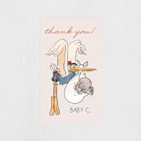"Disney's Dumbo Stork Baby on the Way" - Baby Shower Stickers in Navy by Claudia Orengo - Close-Up