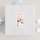 "Disney's Dumbo Stork Baby on the Way" - Baby Shower Stickers in Navy by Claudia Orengo - For Scale