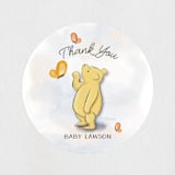 "Vintage Winnie the Pooh Baby Shower Invite" - Baby Shower Stickers in Honey by The Savage Label - Close-Up