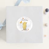 "Vintage Winnie the Pooh Baby Shower Invite" - Baby Shower Stickers in Honey by The Savage Label - For Scale