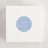 "Bows & Banners" - Baby Shower Stickers in Baby Blue by Paper Raven Co. - For Scale