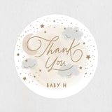 "Moon and stars" - Baby Shower Stickers in Latte by Creo Study - Close-Up
