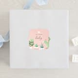 "Watercolor cactus" - Baby Shower Stickers in Blush by Jennifer Wick - For Scale