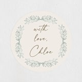 "The Story Begins" - Baby Shower Stickers in Sage by Petra Kern - Close-Up