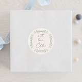 "The Story Begins" - Baby Shower Stickers in Sage by Petra Kern - For Scale