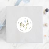 "Blooming Stork" - Baby Shower Stickers in Cornflower by Susan Zinader - For Scale