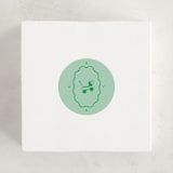 "Vintage Classic" - Baby Shower Stickers in Mint by Jen Ramsey - For Scale