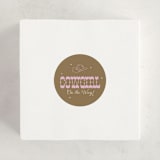 "Cowgirl on the Way!" - Baby Shower Stickers in Cocoa by Maggie Daugherty - For Scale