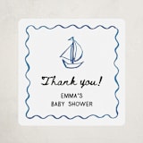 "Nautical doodles" - Baby Shower Stickers in Denim by Cass Loh - Close-Up