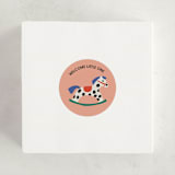 "Rocking Baby Shower" - Baby Shower Stickers in Peach by Harriet Richter - For Scale