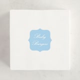 "Sweetly Scalloped" - Baby Shower Stickers in Sky by Catherine Culvenor - For Scale