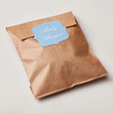 "Sweetly Scalloped" - Baby Shower Stickers in Sky by Catherine Culvenor - For Scale