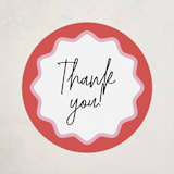 "Wavy Frame Fun" - Baby Shower Stickers in Watermelon by Ro Pacifico - Close-Up