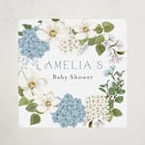 "Garden Love" - Baby Shower Stickers in Periwinkle by Susan Moyal - Close-Up