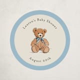 "Antique Teddy Bear" - Baby Shower Stickers in Frost by Becky Nimoy - Close-Up